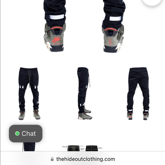 Track // Joggers Pants by The HideOutClothing // black Multi pocket Button Ankle - Picture 5 of 11